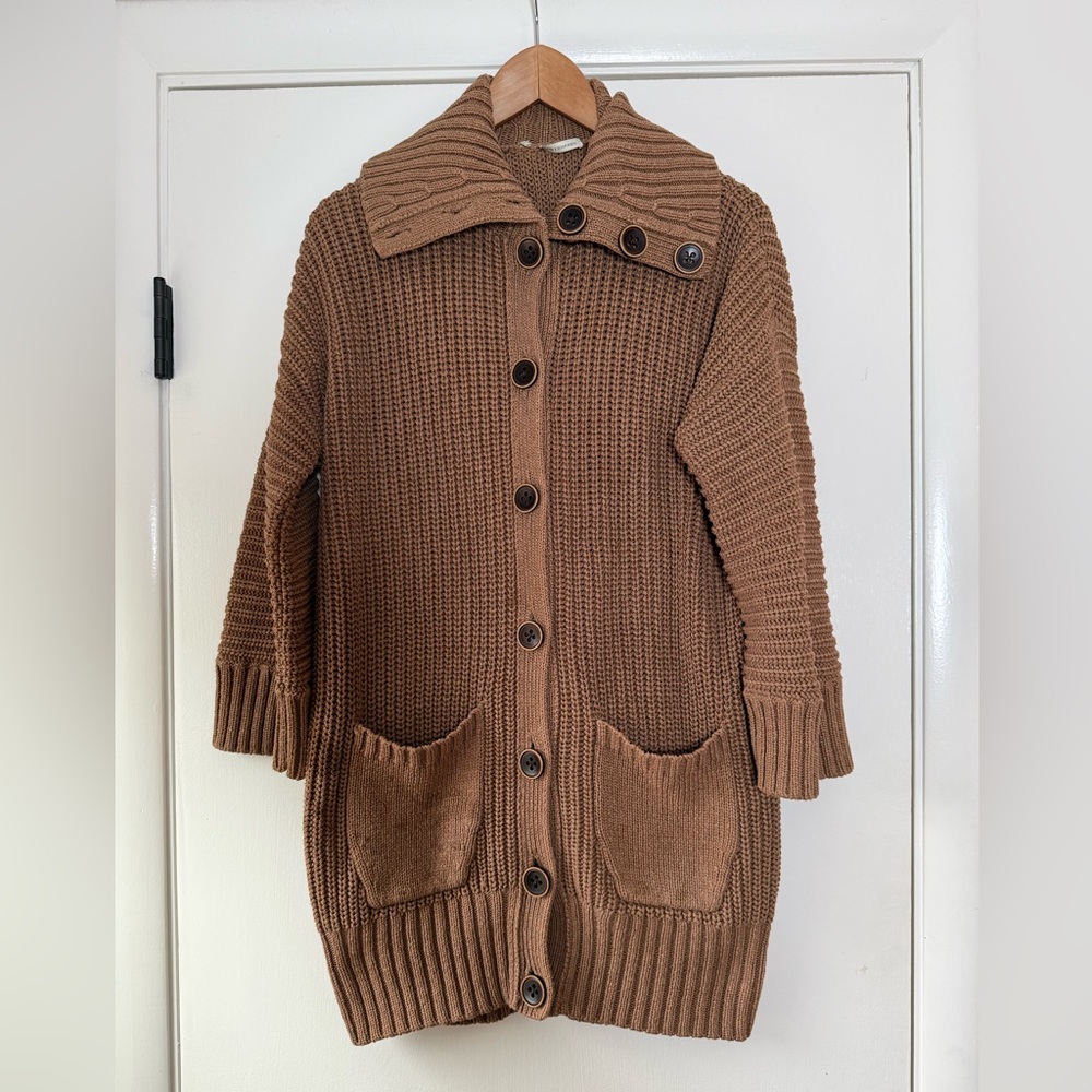 White + Warren Cardigan Sweater Jacket Chunky Knit Eclectic Grandpa Cabincore